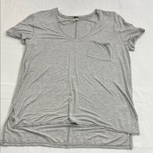 We The Free Light Gray V-Neck Tee